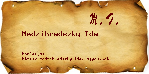 Medzihradszky Ida névjegykártya